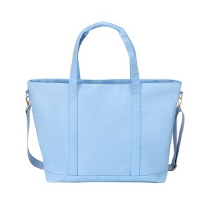 Sky Blue Lightweight Nylon Tote Bag with Detachable Strap