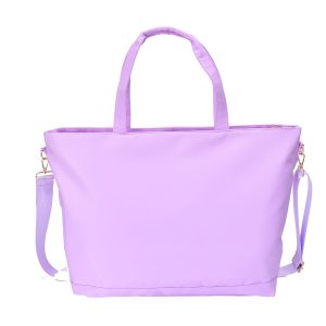 Lavender Lightweight Nylon Tote Bag with Detachable Strap