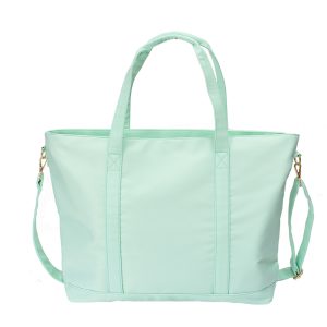 Mint Green Lightweight Nylon Tote Bag with Detachable Strap
