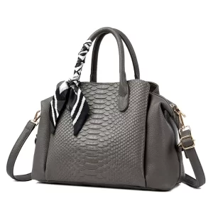 Chic Luxury Crocodile Skin Structured Tote Bag