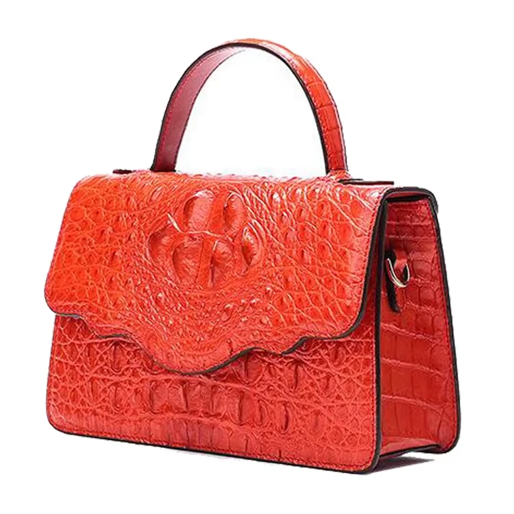 Minimalist Genuine Crocodile Leather Tote Bag